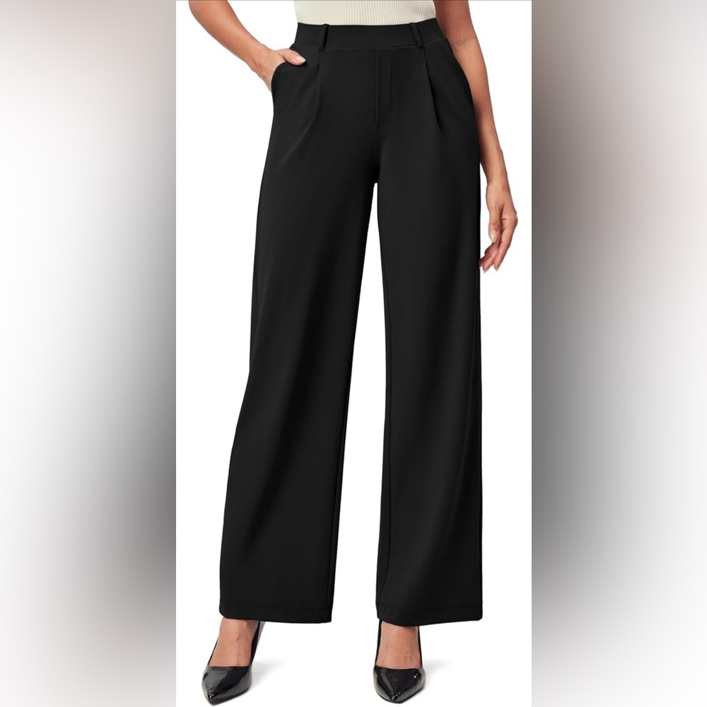 Black Wide Leg High-Waisted Pants